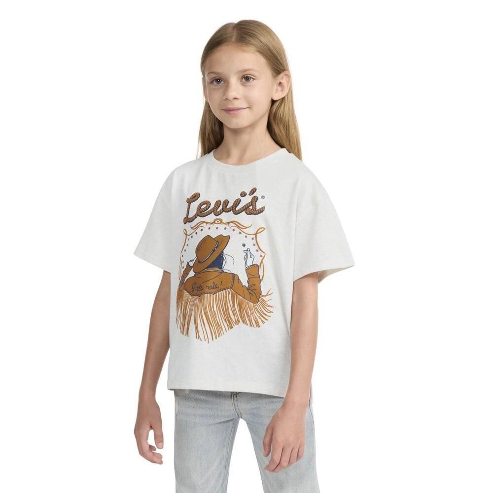 Levi's® Girls' Short Sleeve Oversized Graphic T-Shirt Oatmeal Size XS NWT